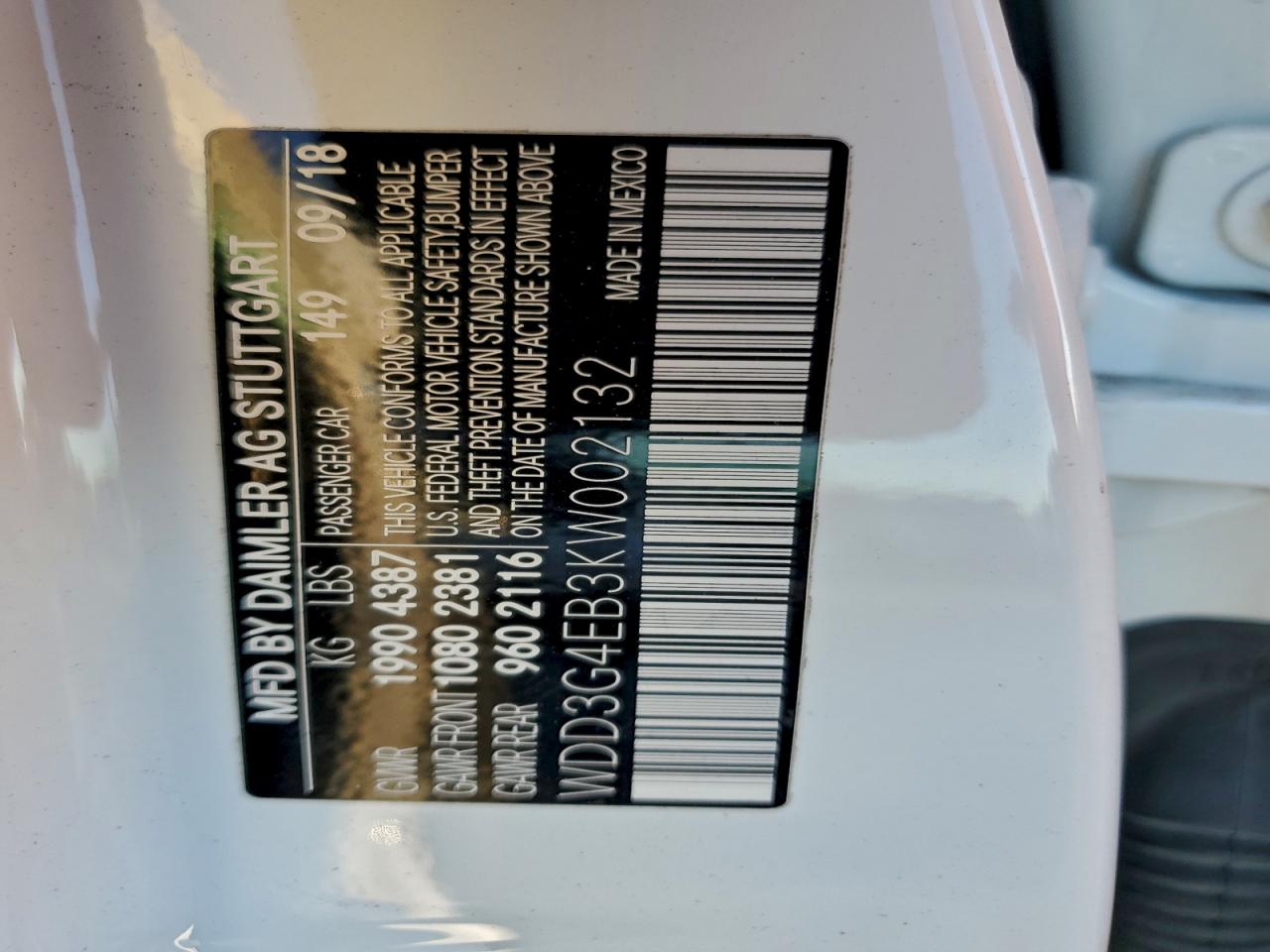 2019 Mercedes-Benz A 220 VIN: WDD3G4EB3KW002132 Lot: 94710455