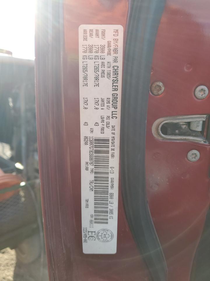 2013 Ram 1500 Slt VIN: 1C6RR7GT8DS688787 Lot: 92328645