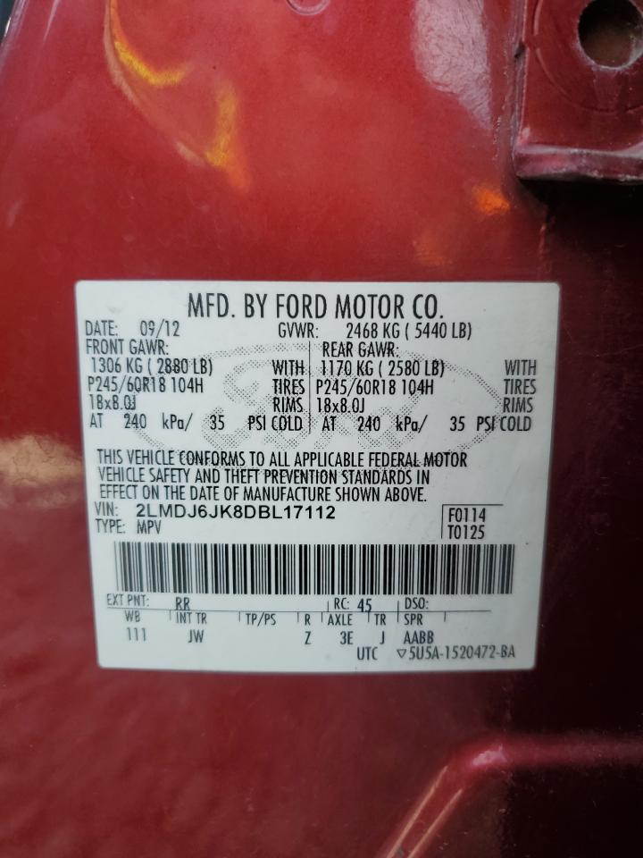 2013 Lincoln Mkx VIN: 2LMDJ6JK8DBL17112 Lot: 90999915