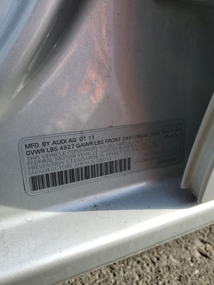 2011 Audi A4 Premium VIN: WAUBFAFL7BN040870 Lot: 93378435