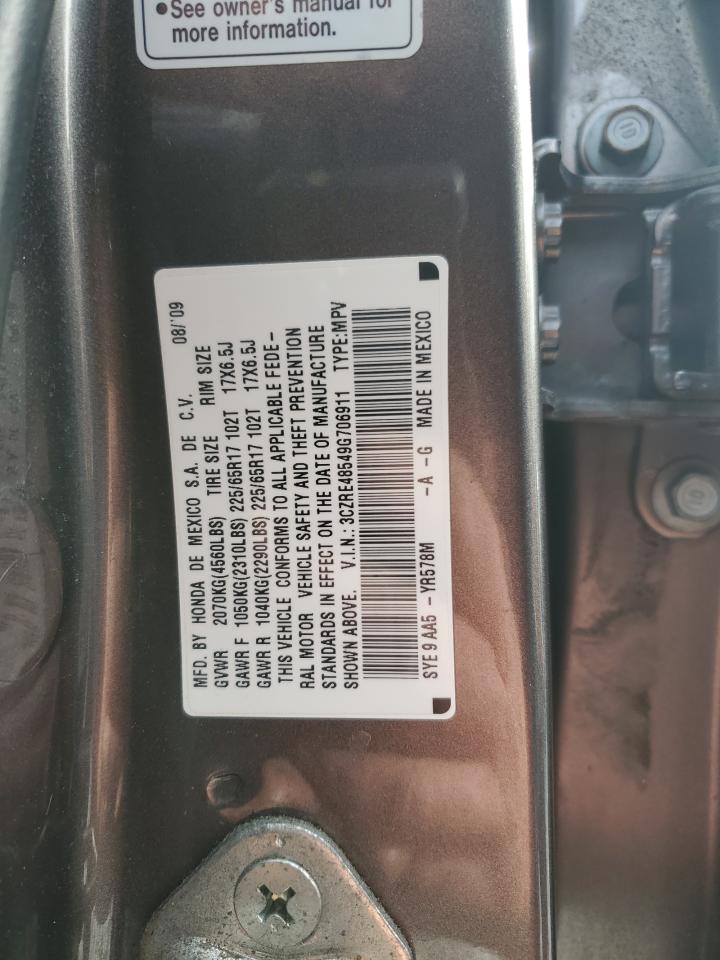 2009 Honda Cr-V Ex VIN: 3CZRE48549G706911 Lot: 92018115