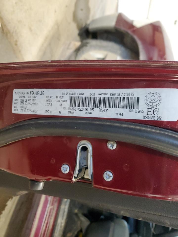 2019 Ram 1500 Classic Slt VIN: 1C6RR7LT0KS591165 Lot: 91202055