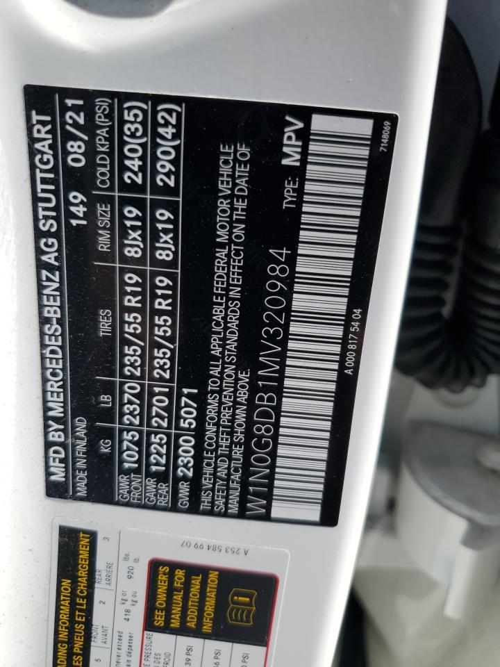 2021 Mercedes-Benz Glc 300 VIN: W1N0G8DB1MV320984 Lot: 91215145