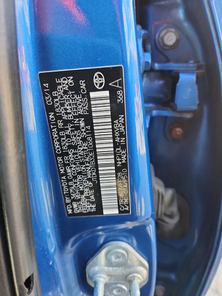 2014 Toyota Prius C VIN: JTDKDTB32E1068114 Lot: 92322675