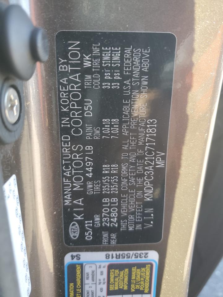 2012 Kia Sportage Ex VIN: KNDPC3A21C7171813 Lot: 92224075