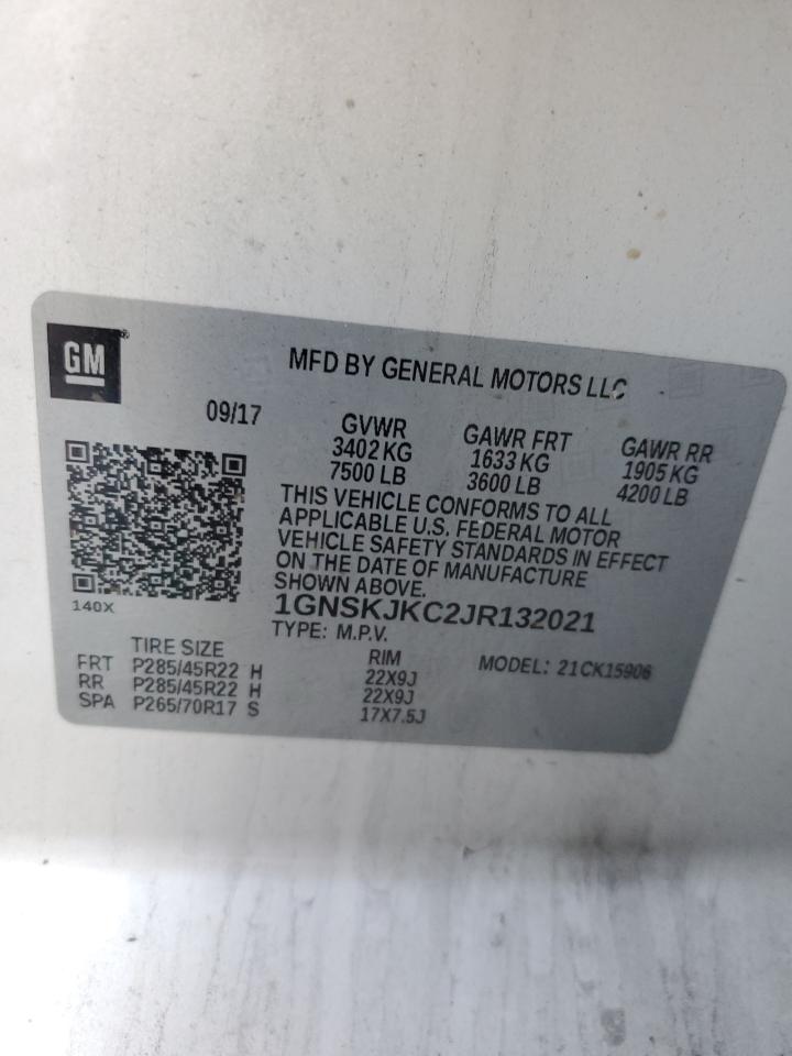 2018 Chevrolet Suburban K1500 Premier VIN: 1GNSKJKC2JR132021 Lot: 93234865