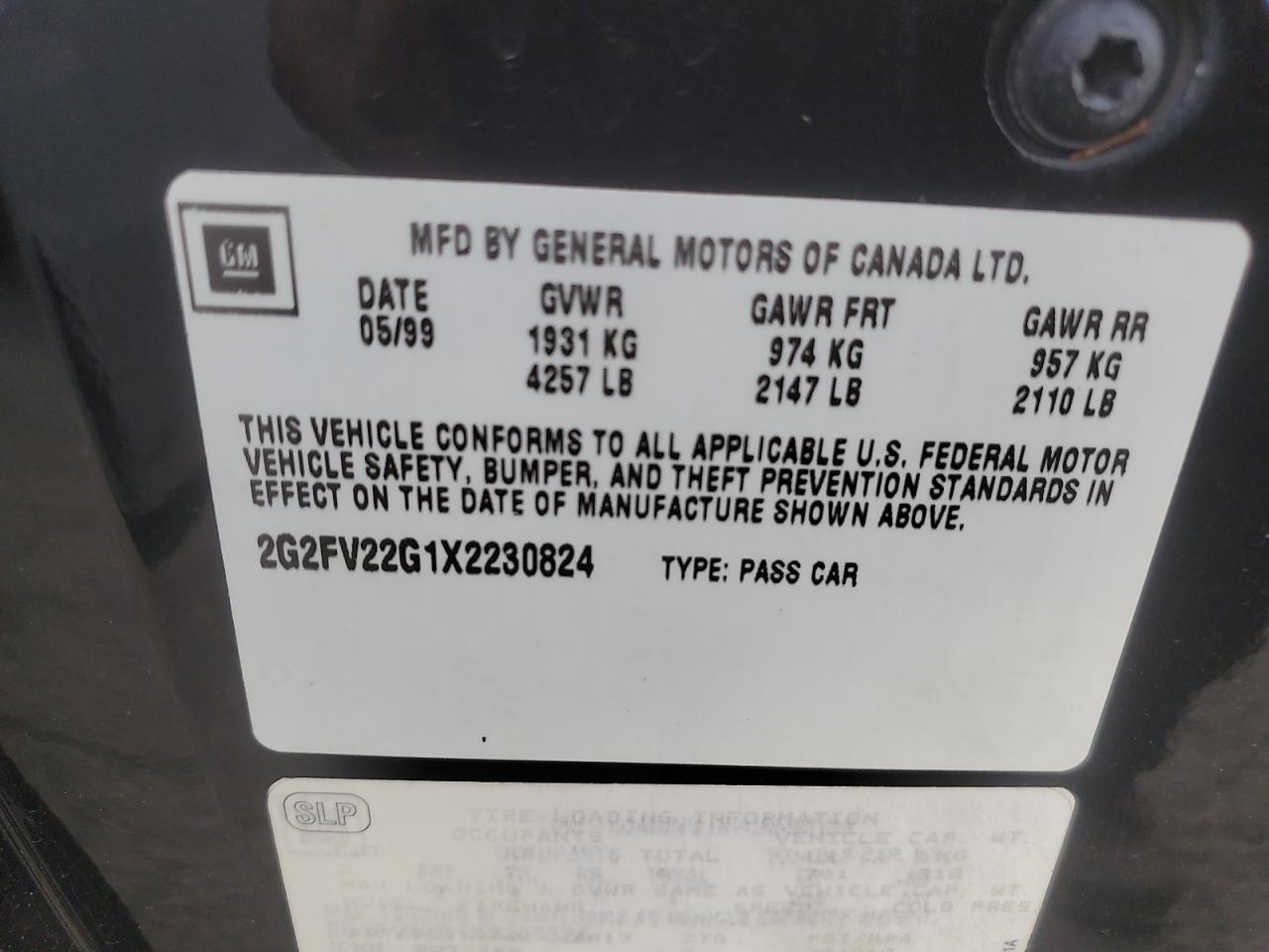 1999 Pontiac Firebird Formula VIN: 2G2FV22G1X2230824 Lot: 91288835