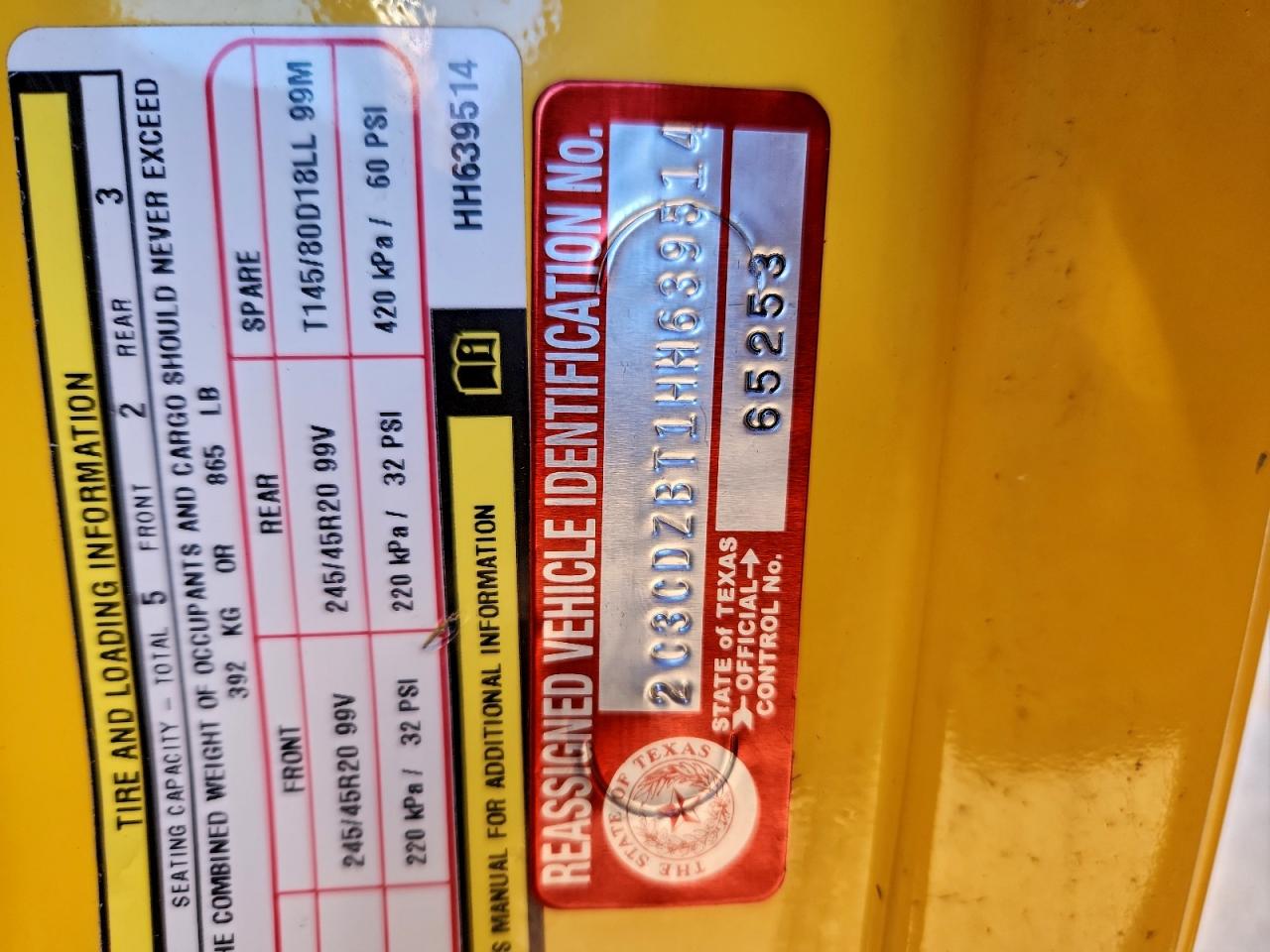 2017 Dodge Challenger R/T VIN: 2C3CDZBT1HH639514 Lot: 58158365