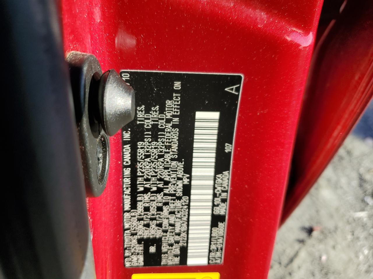 2010 Lexus Rx 350 VIN: 2T2ZK1BA7AC024120 Lot: 91266415