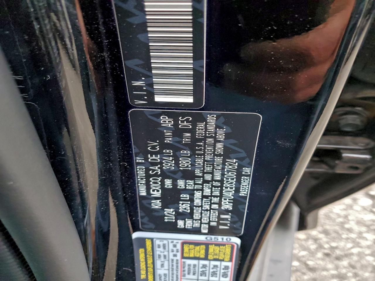 2025 Kia K4 Ex VIN: 3KPFU4DE8SE067824 Lot: 93821815