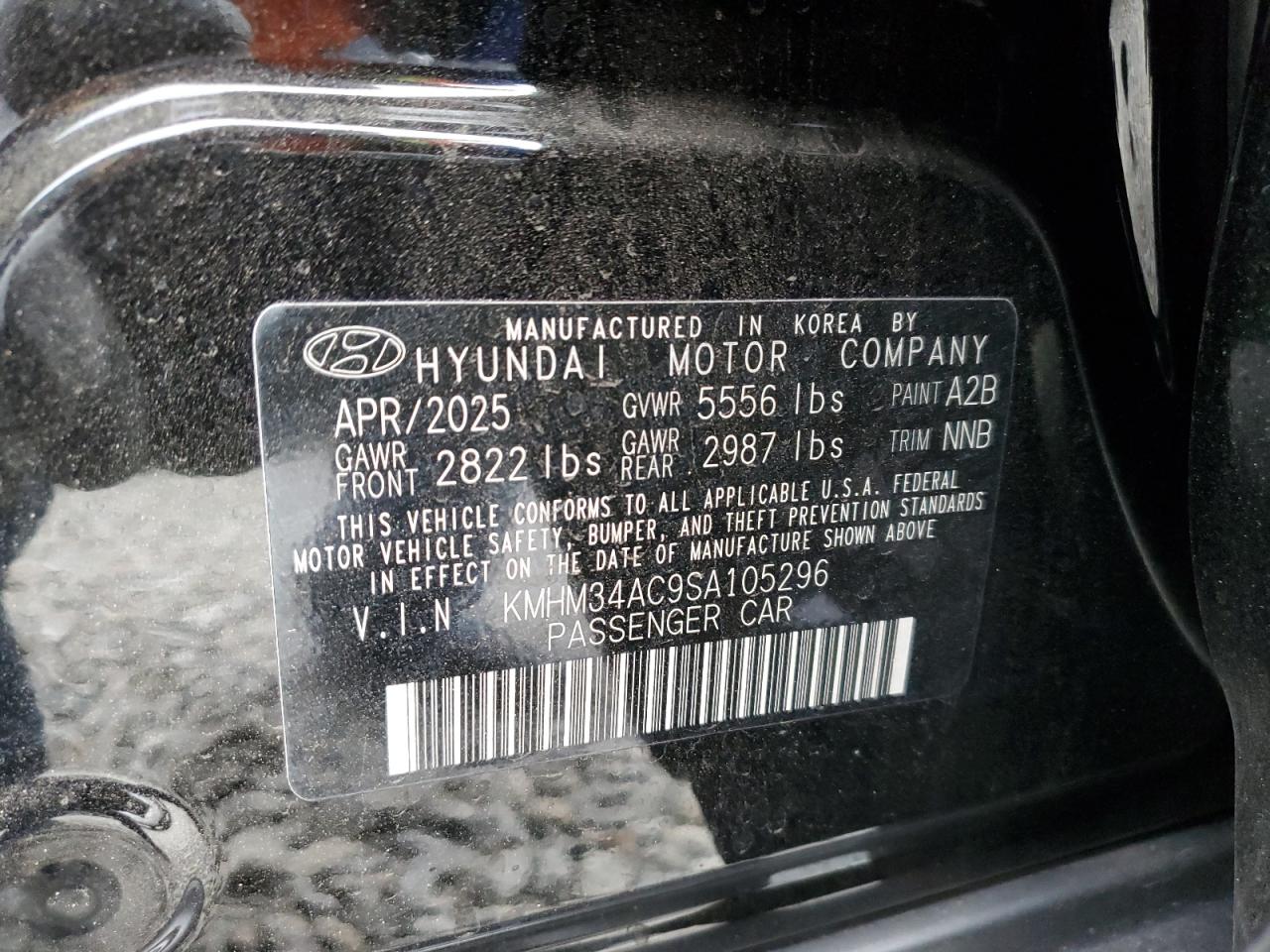 2025 Hyundai Ioniq 6 Sel VIN: KMHM34AC9SA105296 Lot: 93902985