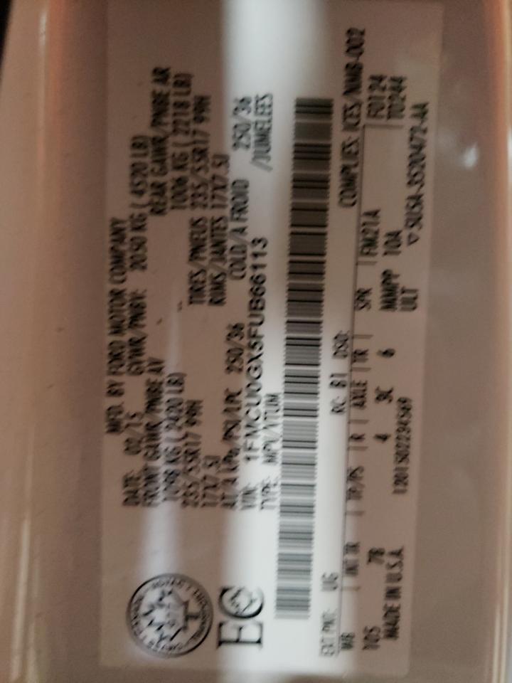 2015 Ford Escape Se VIN: 1FMCU0GX5FUB66113 Lot: 90395285