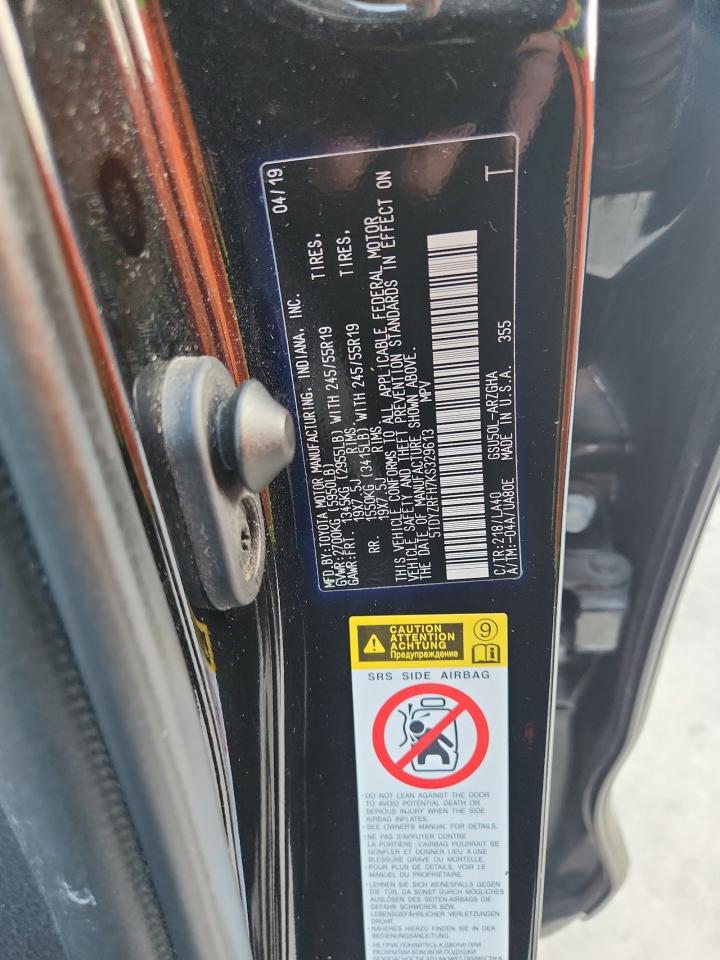 2019 Toyota Highlander Limited VIN: 5TDYZRFH7KS329613 Lot: 94087025