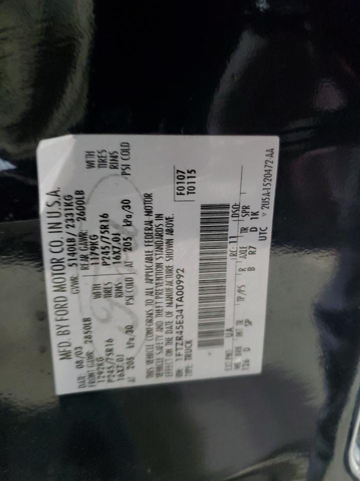 2004 Ford Ranger Super Cab VIN: 1FTZR45E34TA00992 Lot: 91051325