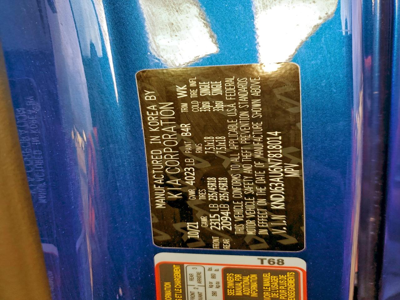 2022 Kia Soul Gt Line VIN: KNDJ63AU6N7818014 Lot: 94492405