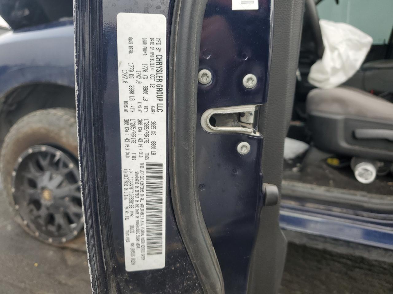 2013 Ram 1500 St VIN: 1C6RR7FT1DS528185 Lot: 92506255