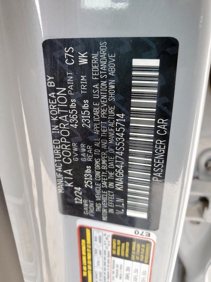 2025 Kia K5 Gt Line VIN: KNAG64J74S5345714 Lot: 93762455