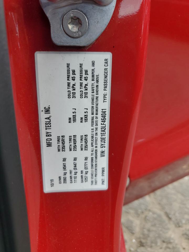 2020 Tesla Model 3 VIN: 5YJ3E1EA3LF464041 Lot: 92955335