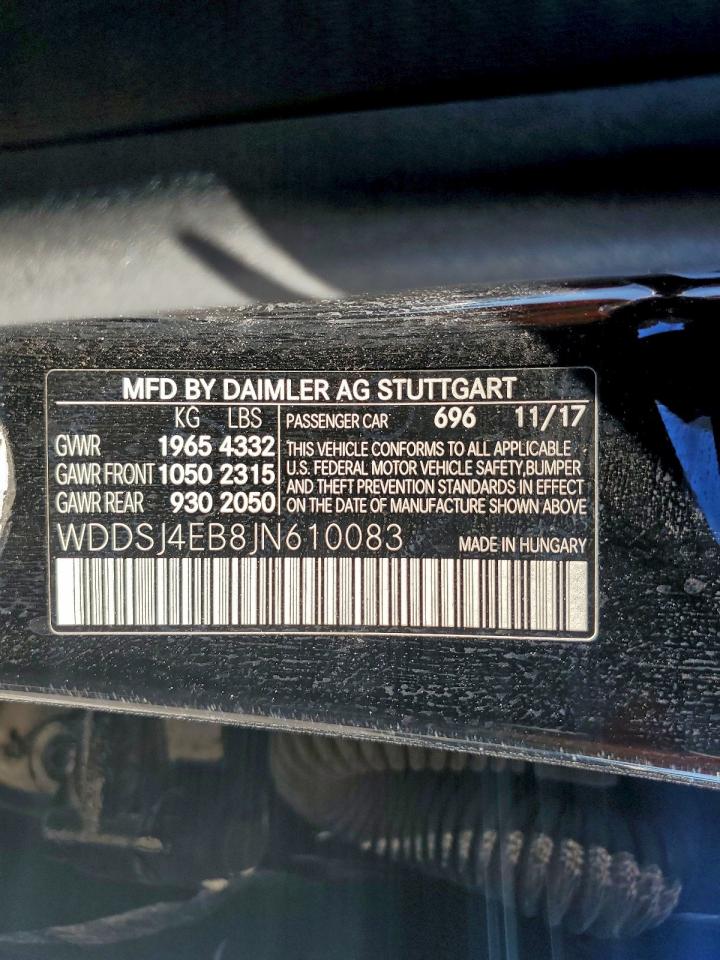 2018 Mercedes-Benz Cla 250 VIN: WDDSJ4EB8JN610083 Lot: 94124525