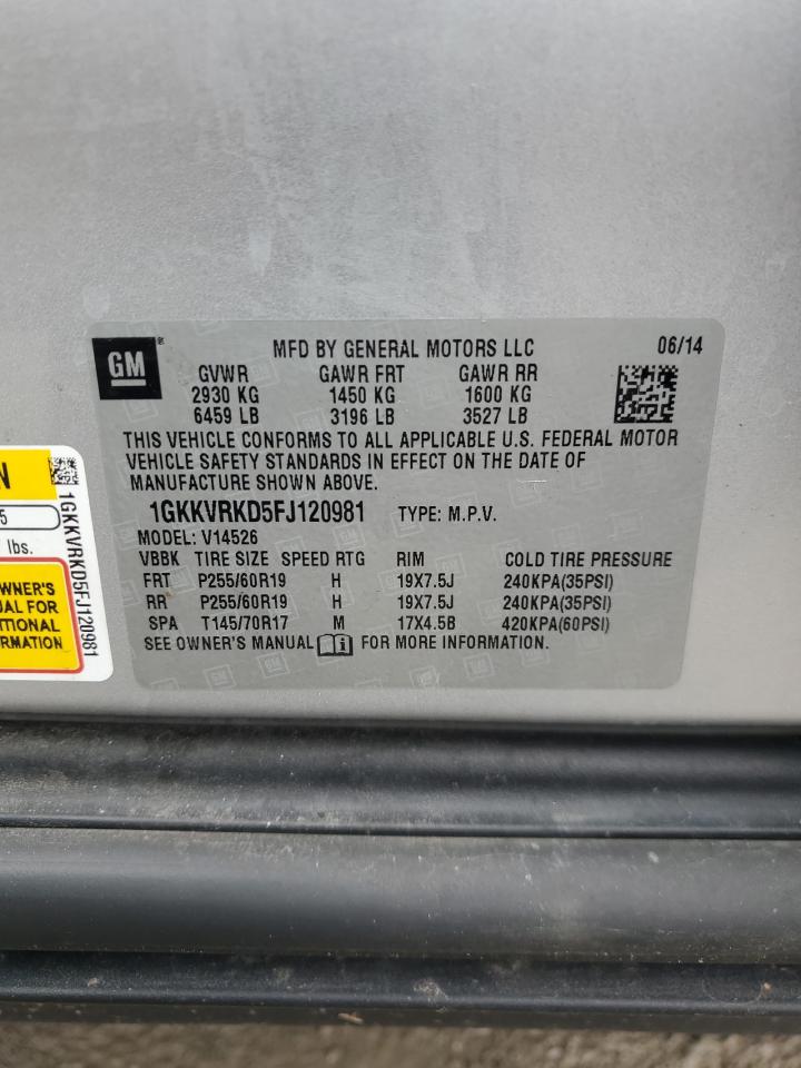 2015 GMC Acadia Slt-1 VIN: 1GKKVRKD5FJ120981 Lot: 92830995