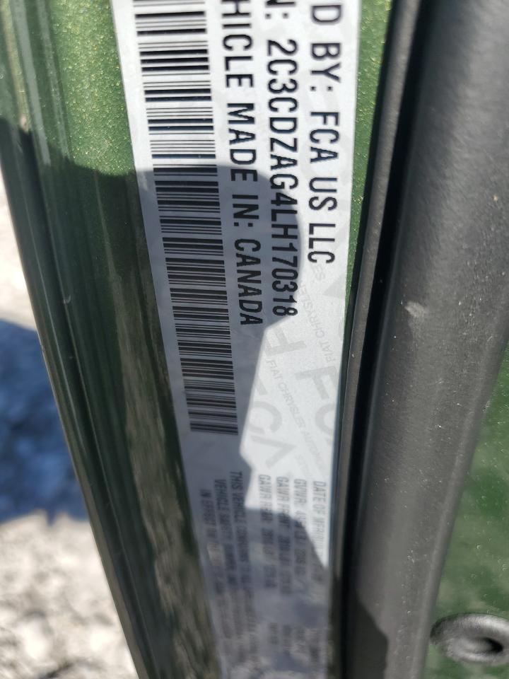 2020 Dodge Challenger Sxt VIN: 2C3CDZAG4LH170318 Lot: 91234935