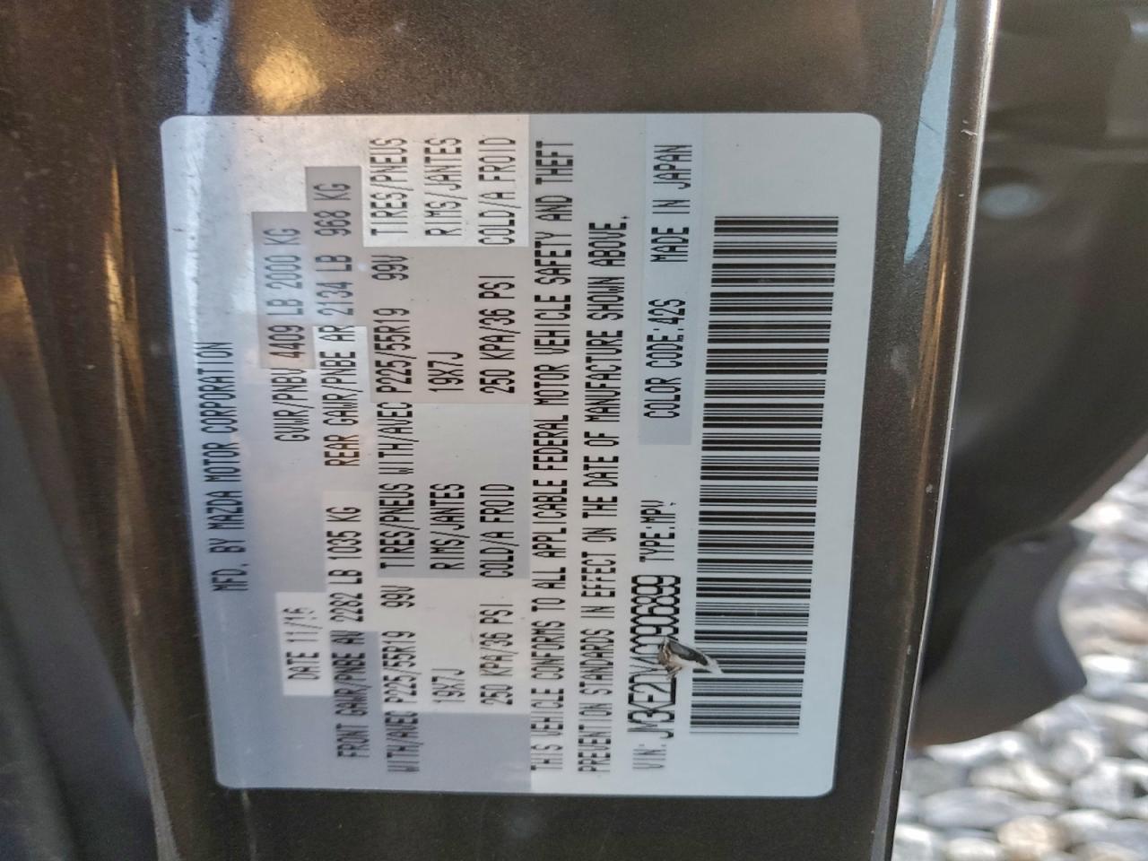 2016 Mazda Cx-5 Gt VIN: JM3KE2DY4G0906899 Lot: 93922385