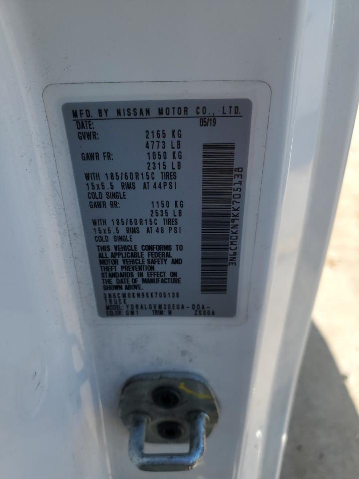 2019 Nissan Nv200 2.5S VIN: 3N6CM0KN9KK705138 Lot: 91398545