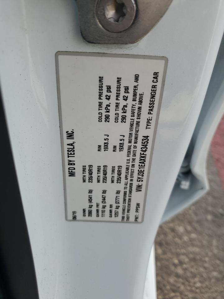 2019 Tesla Model 3 VIN: 5YJ3E1EAXKF434534 Lot: 90867315