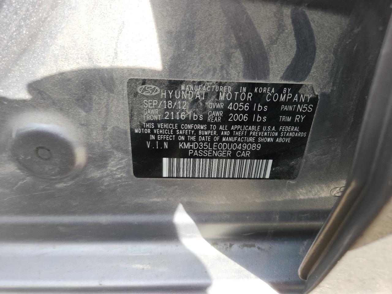 2013 Hyundai Elantra Gt VIN: KMHD35LE0DU049089 Lot: 93308785