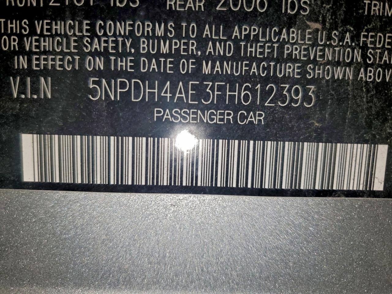 2015 Hyundai Elantra Se VIN: 5NPDH4AE3FH612393 Lot: 95113665