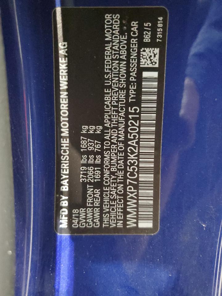 2019 Mini Cooper S VIN: WMWXP7C53K2A50215 Lot: 92967525