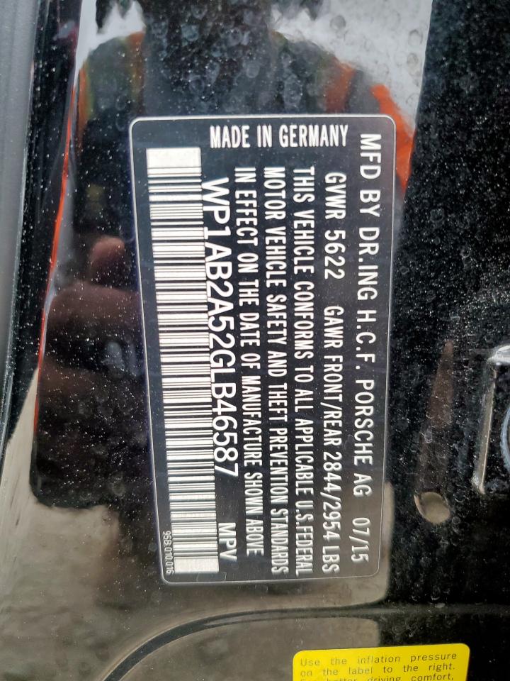 2016 Porsche Macan S VIN: WP1AB2A52GLB46587 Lot: 93404325