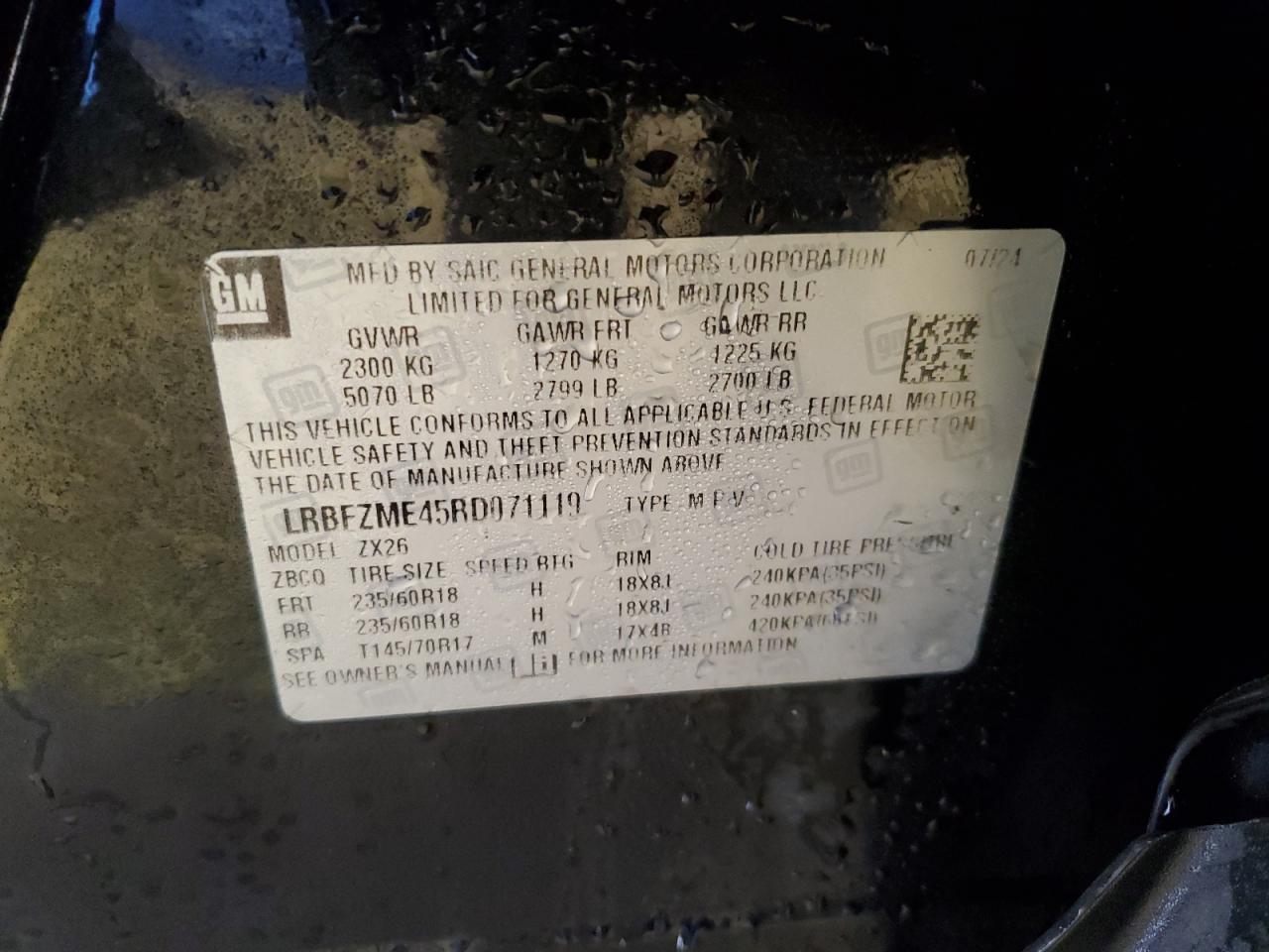 2024 Buick Envision Preferred VIN: LRBFZME45RD071119 Lot: 92298705