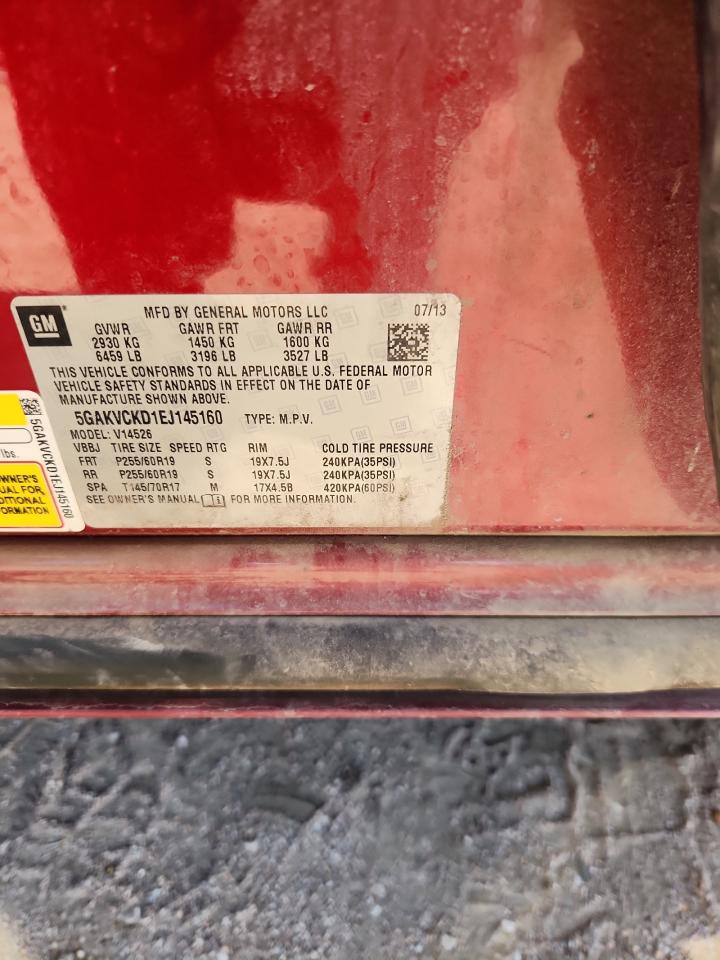 2014 Buick Enclave VIN: 5GAKVCKD1EJ145160 Lot: 92376545