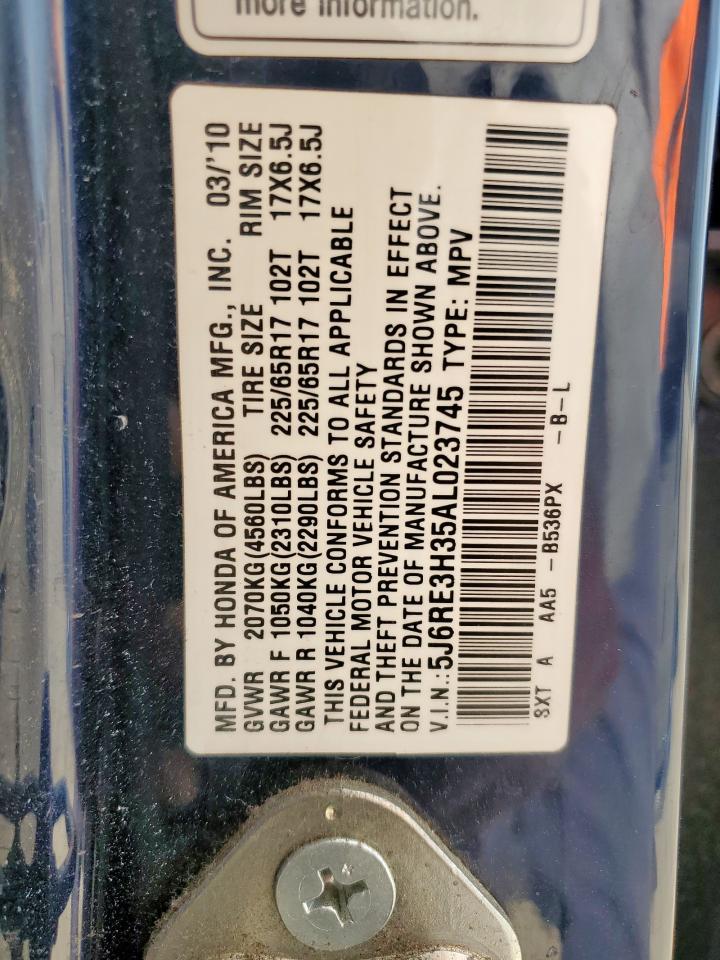 2010 Honda Cr-V Lx VIN: 5J6RE3H35AL023745 Lot: 91446715