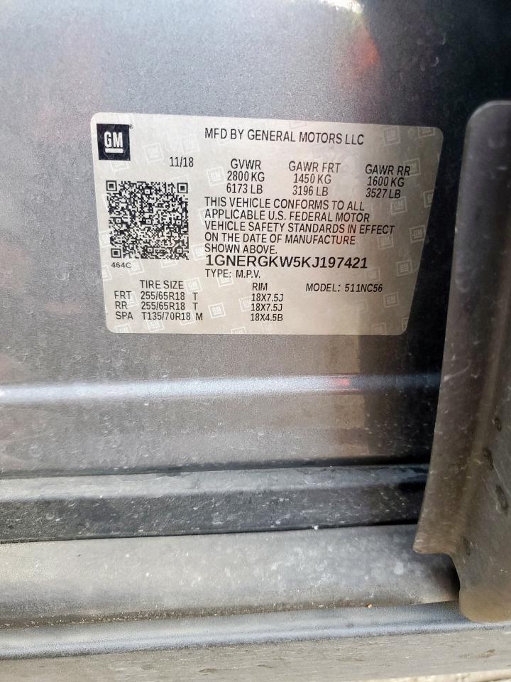 2019 Chevrolet Traverse Lt VIN: 1GNERGKW5KJ197421 Lot: 93558805