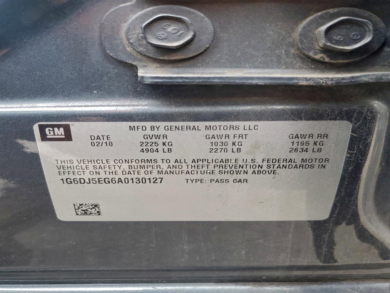 2010 Cadillac Cts Performance Collection VIN: 1G6DJ5EG6A0130127 Lot: 94174935