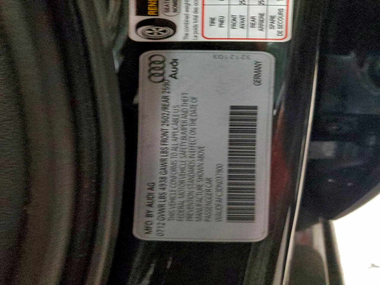 2013 Audi A6 Premium Plus VIN: WAUDFAFC3DN037900 Lot: 94175845