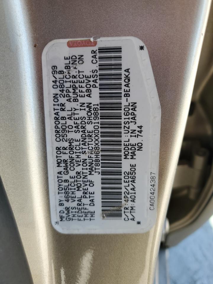 1999 Lexus Gs 400 VIN: JT8BH68XXX0019881 Lot: 92984045