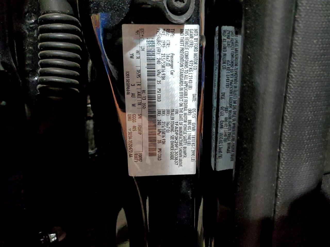 2015 Ford Focus Se VIN: 1FADP3K29FL303837 Lot: 94156125