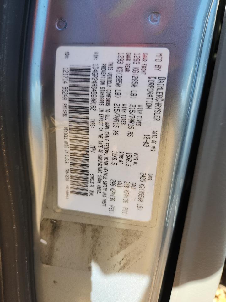 2004 Dodge Grand Caravan Se VIN: 1D4GP24R64B600162 Lot: 90752195