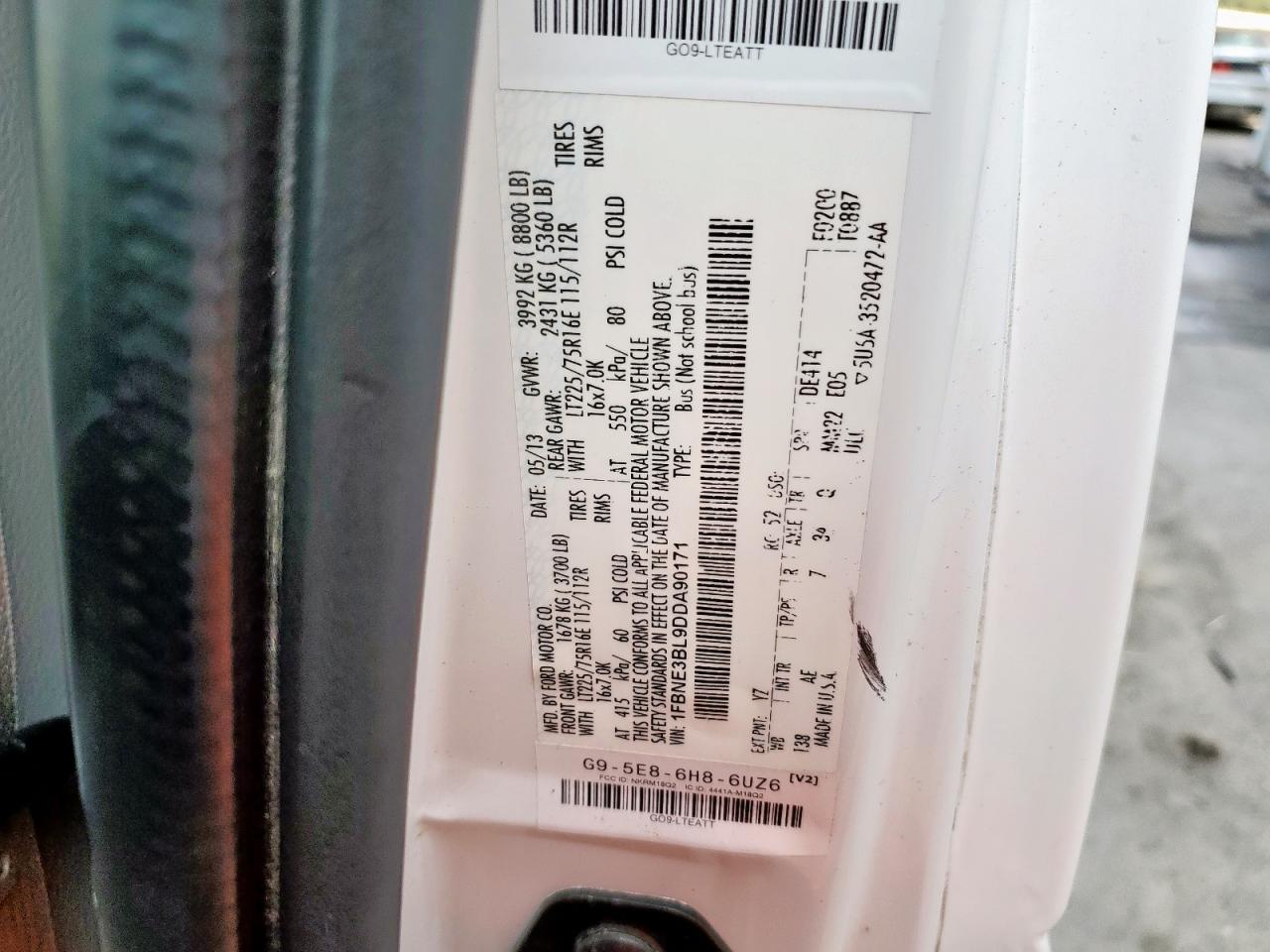 2013 Ford Econoline E350 Super Duty Wagon VIN: 1FBNE3BL9DDA90171 Lot: 92715515