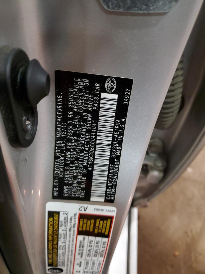 2012 Toyota Avalon Base VIN: 4T1BK3DB6CU444041 Lot: 91882865