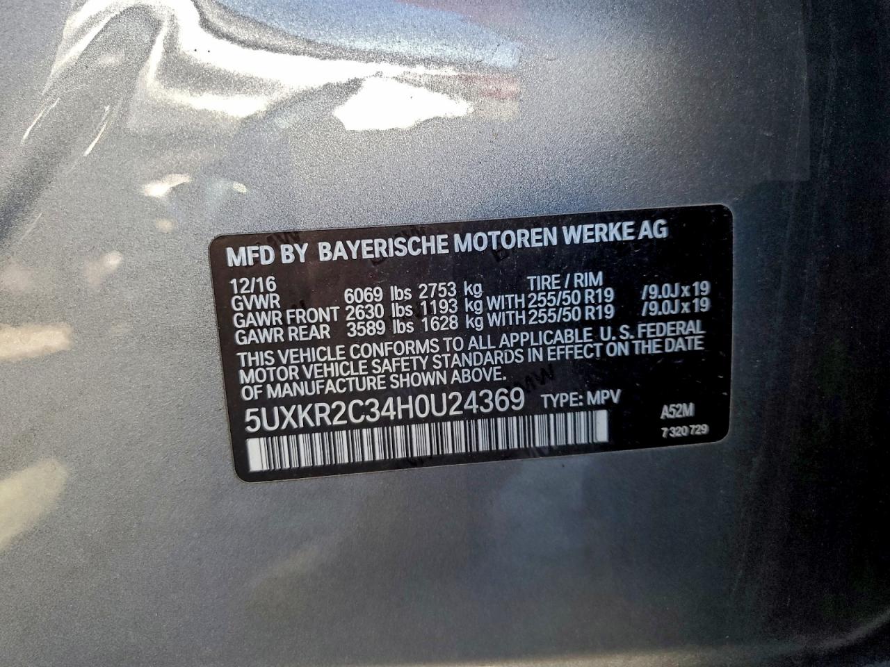 2017 BMW X5 Sdrive35I VIN: 5UXKR2C34H0U24369 Lot: 94600525