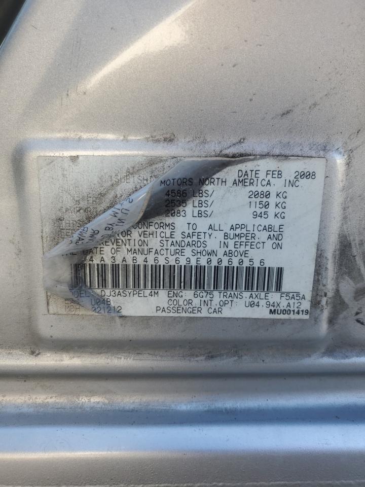 2009 Mitsubishi Galant Sport VIN: 4A3AB46S69E006056 Lot: 90037075