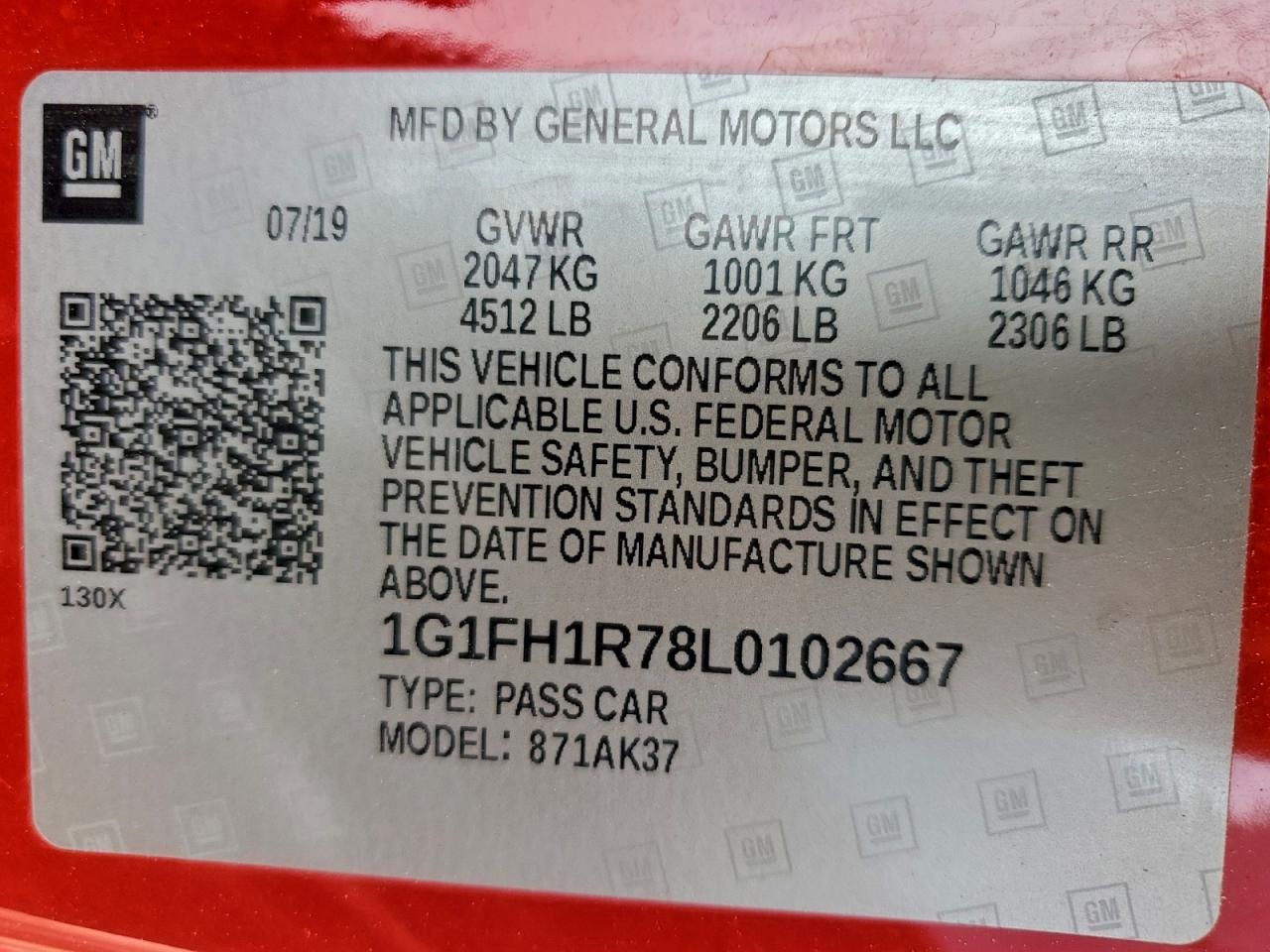 2020 Chevrolet Camaro Ss VIN: 1G1FH1R78L0102667 Lot: 90145745