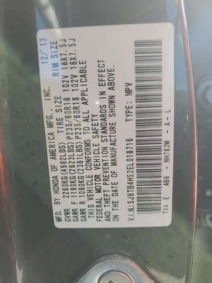 2014 Acura Rdx Technology VIN: 5J8TB4H52EL018716 Lot: 92845065