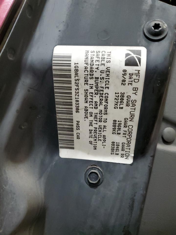 2003 Saturn Ion Level 3 VIN: 1G8AL52F53Z103306 Lot: 93338195
