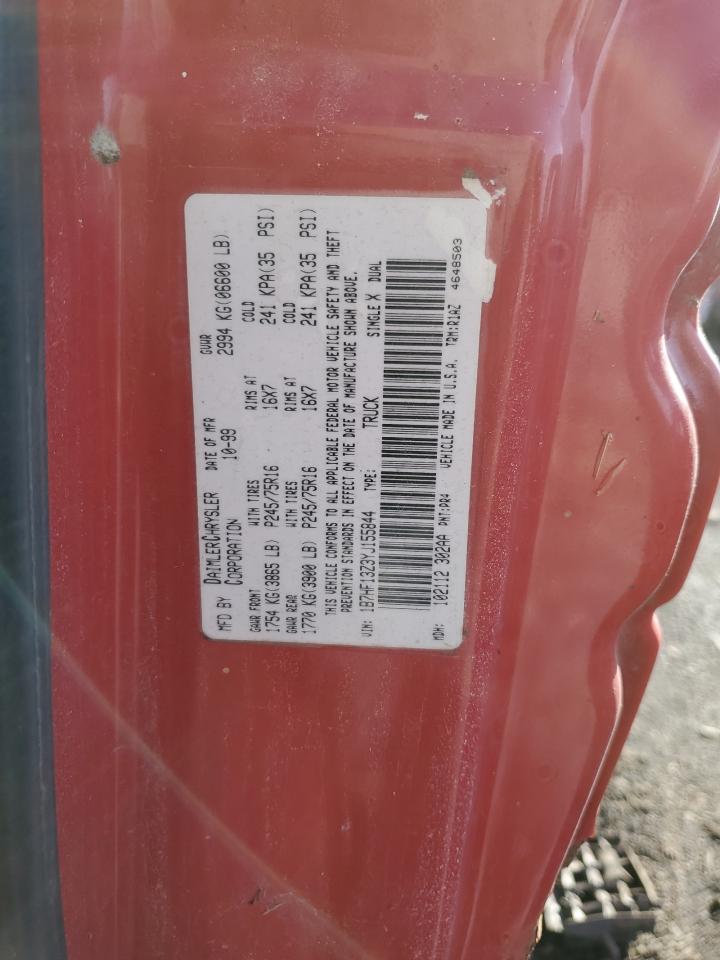 2000 Dodge Ram 1500 VIN: 1B7HF13Z3YJ155844 Lot: 92021935