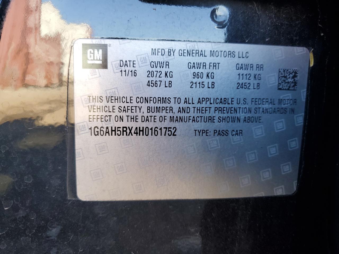 2017 Cadillac Ats Luxury VIN: 1G6AH5RX4H0161752 Lot: 92020855